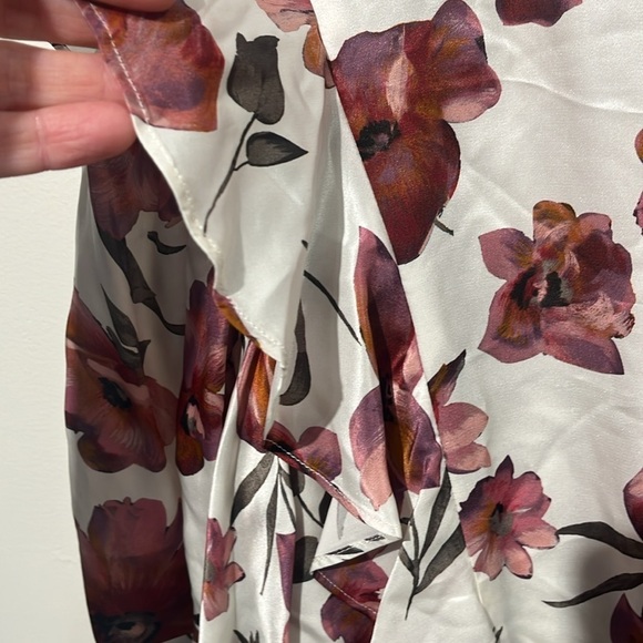 The Kooples Floral Wrap Dress - Multicolor Ecru, Size 6 - Picture 16 of 17